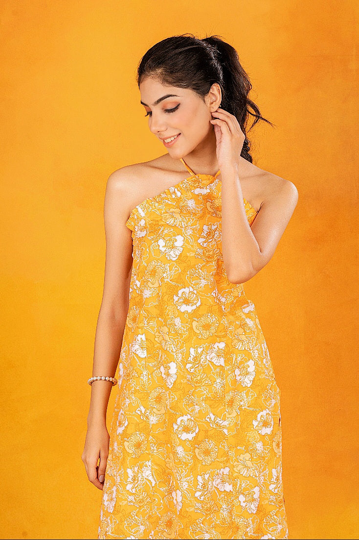 Orange Halter Kurta & Palazzo (Set of 2)