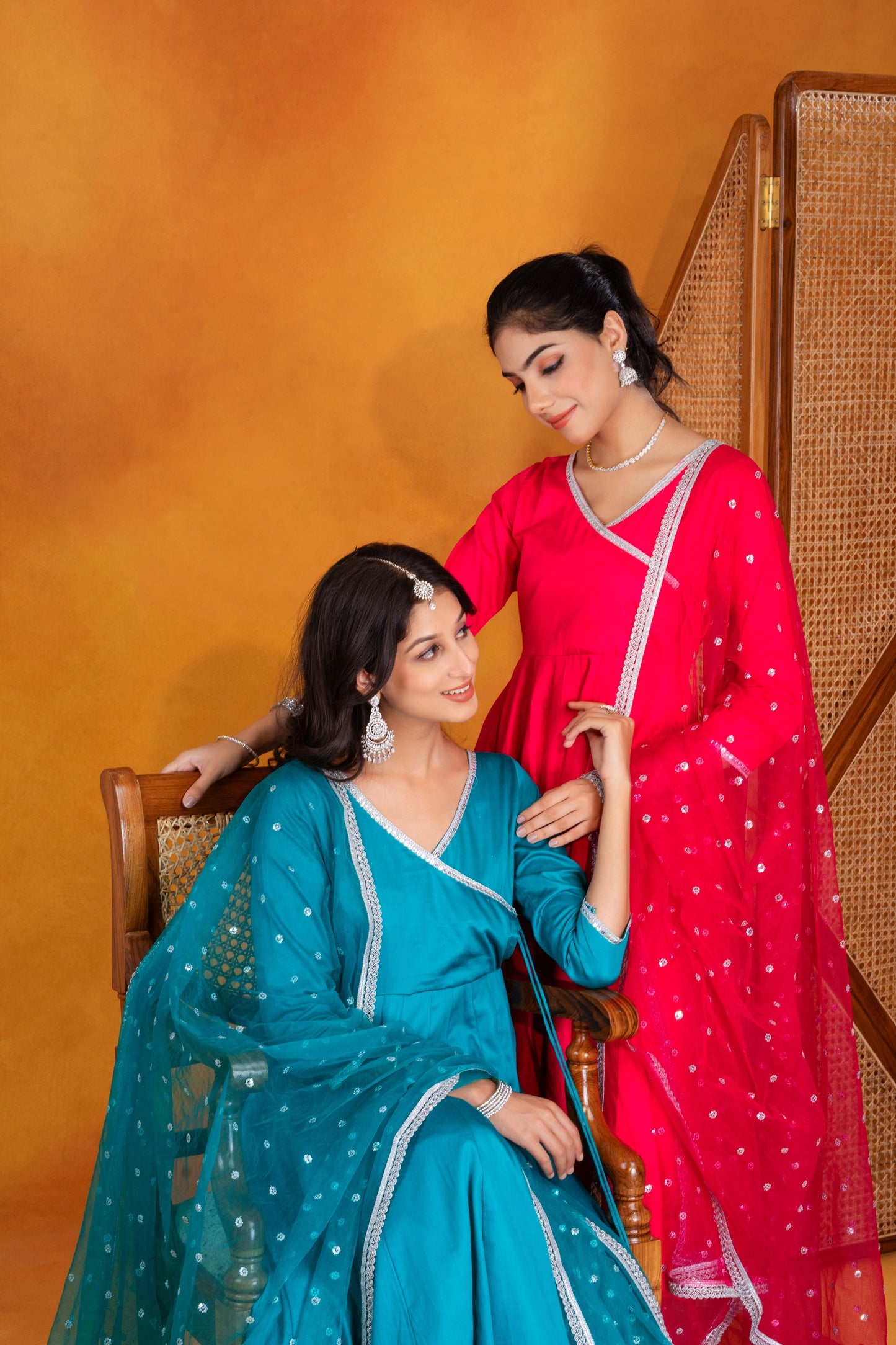 Blue Glaze Cotton Angrakha Suit (Set of 3)
