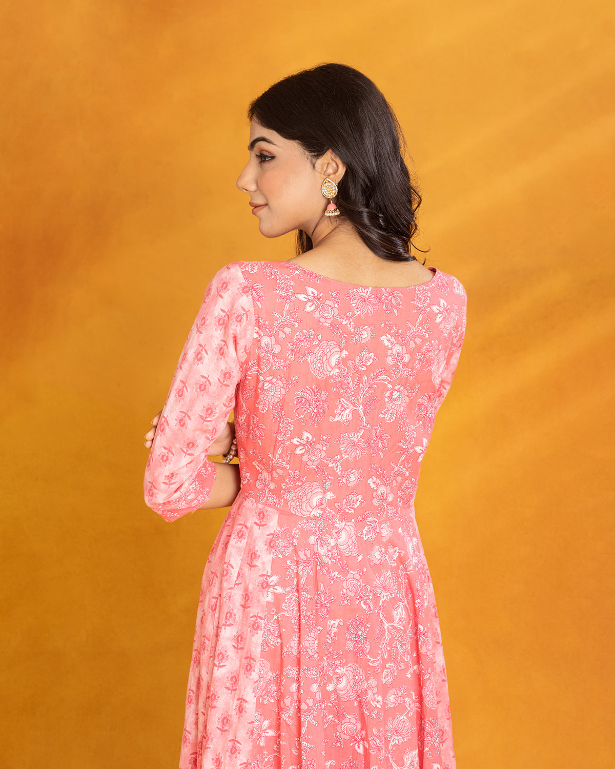 Pink Cotton Suit with Potli Button Detailing (Set of 3)