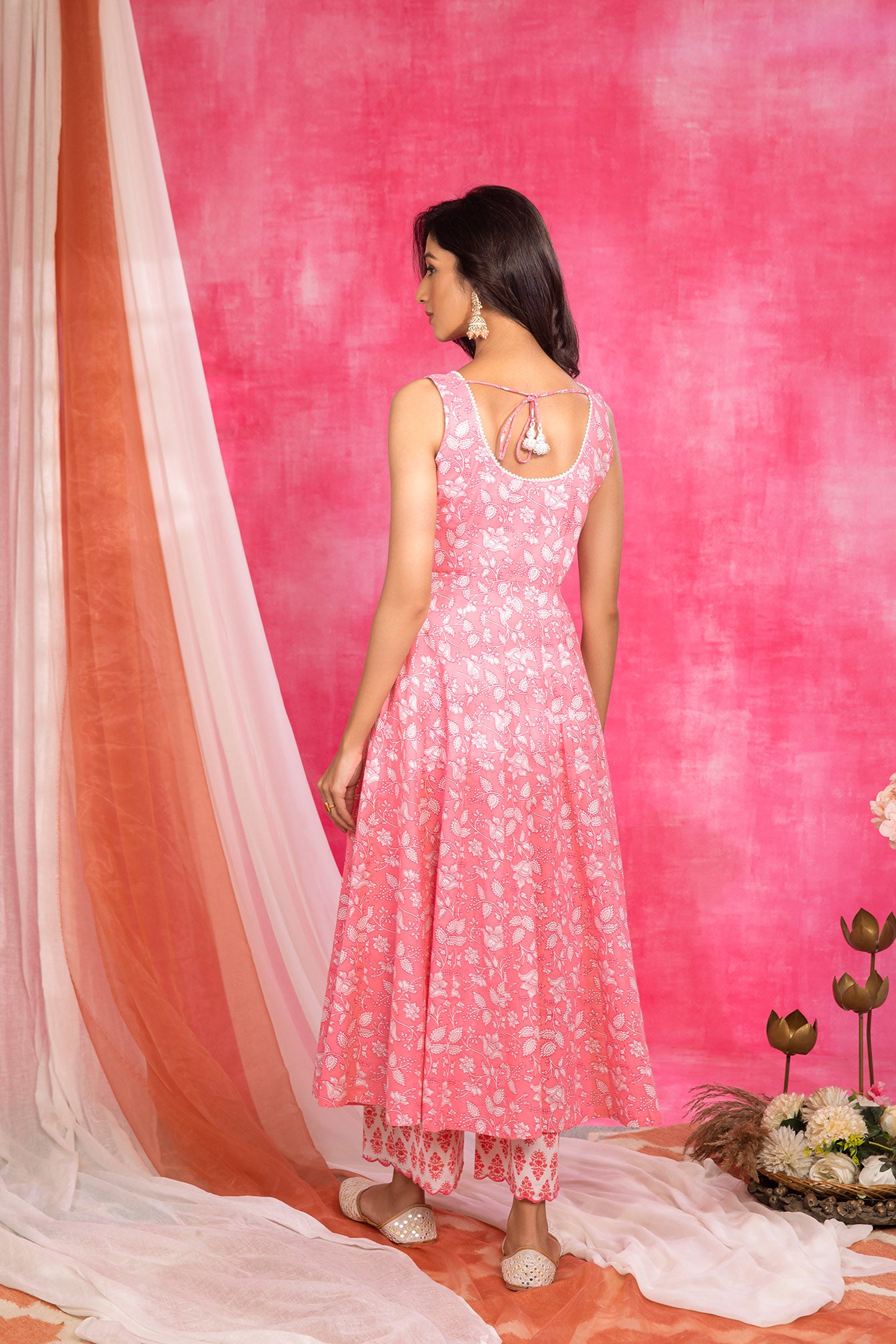 Cotton Printed Pink Suit (Set of 3)