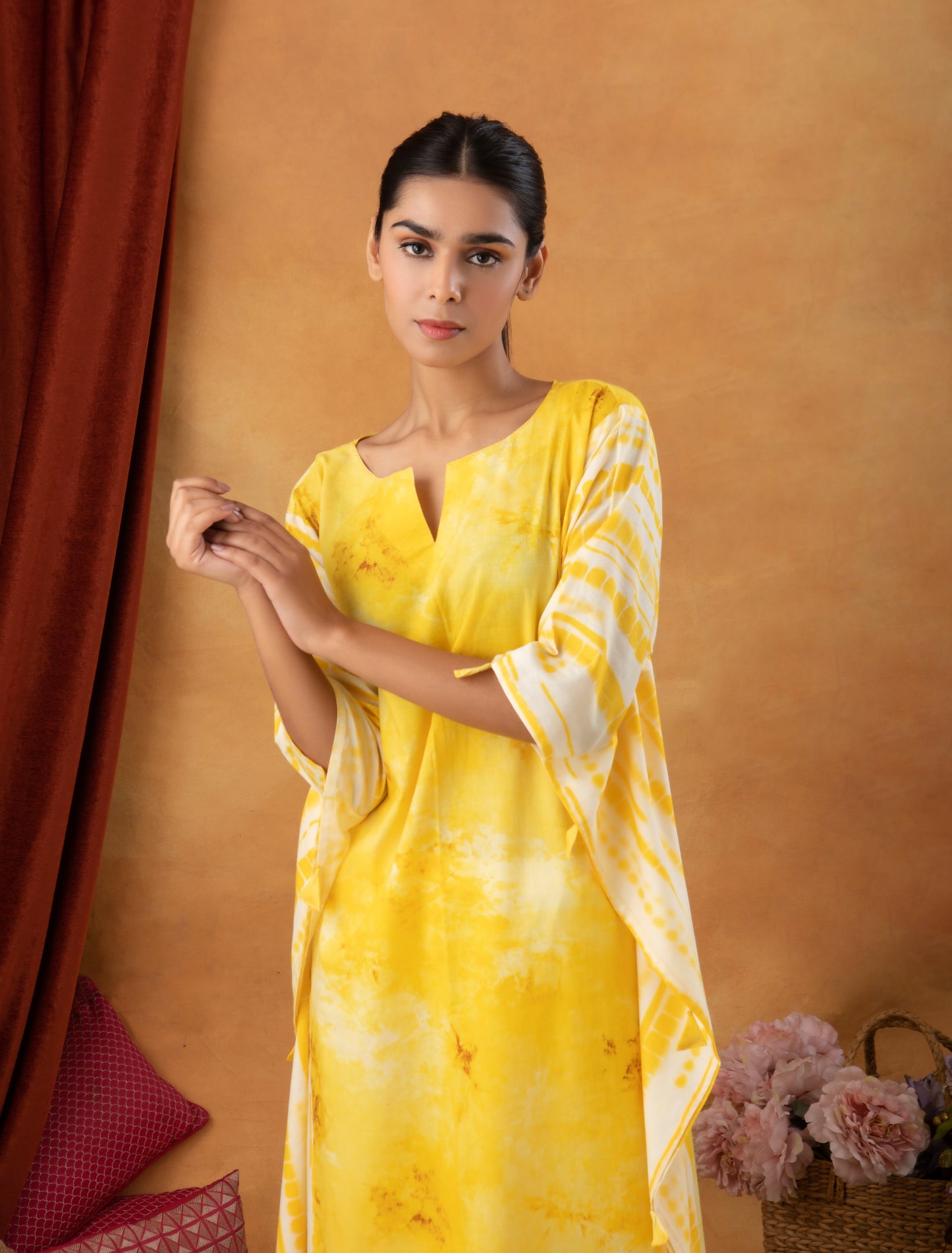 Tie & Dye Yellow Kaftan
