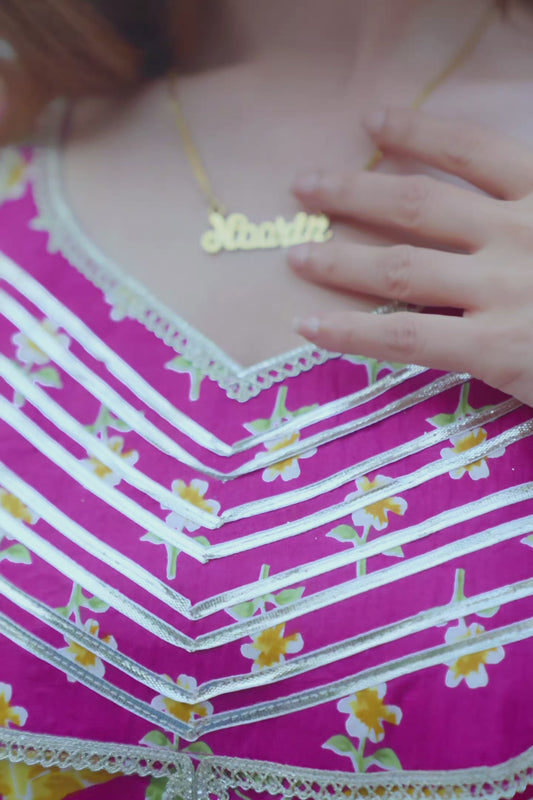 Purple Cotton Printed Sharara (Set of 3)