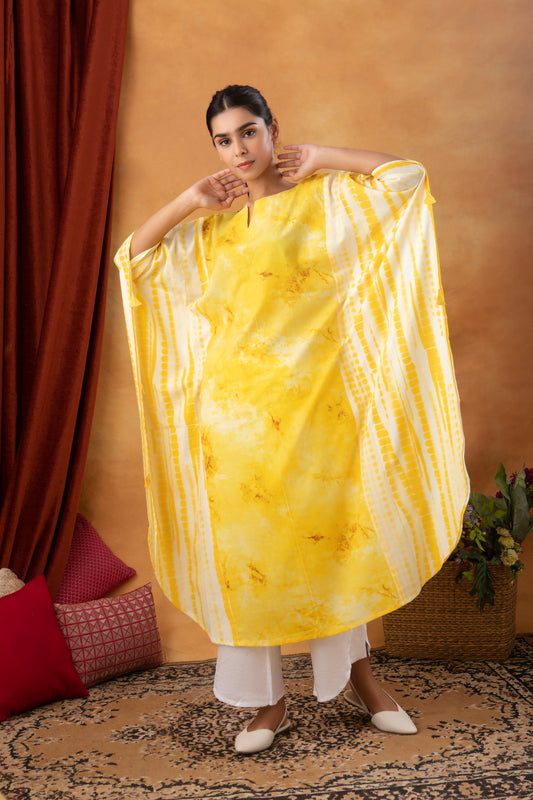 Tie & Dye Yellow Kaftan